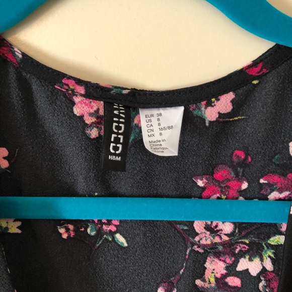 Black Floral Wrap Dress - Picture 5 of 5